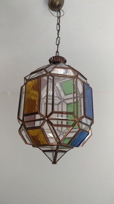 Plafondlamp - Glas, Metaal, Antiek en Kunst, Curiosa en Brocante