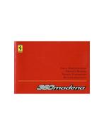 2002 FERRARI 360 MODENA INSTRUCTIEBOEKJE 1770/02