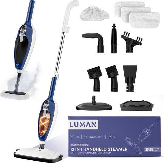 2dekans | LUMAN 12 in 1 Stoomreiniger Én Handstomer V1 -, Huis en Inrichting, Schoonmaakartikelen, Ophalen of Verzenden