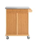 Bamboe Keukentrolley met RVS Blad, Kast en Lade – 90 cm, Huis en Inrichting, Verzenden, Nieuw