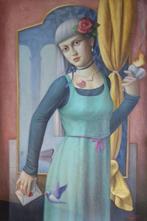 Zebay (XX) - A mulher na janela, Antiek en Kunst, Kunst | Schilderijen | Klassiek