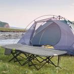 TRUUSK Opvouwbare Ligstoel Zwart - Met Zijvak en Bekerhouder, Tuin en Terras, Ligbedden, Verzenden, Nieuw