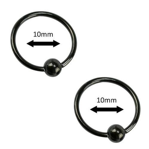 Fako Bijoux® - Ball Closure Piercing - Ring - 10mm - Zwart -, Sieraden, Tassen en Uiterlijk, Piercings, Verzenden
