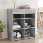 vidaXL Dressoir 80x42,5x93 cm bewerkt hout grijs sonoma, Huis en Inrichting, Kasten | Dressoirs, Minder dan 50 cm, Verzenden, 75 cm of meer