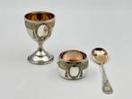 Eierhouder set (3) - Elegante Set Portauovo, Anello, Antiek en Kunst, Antiek | Goud en Zilver
