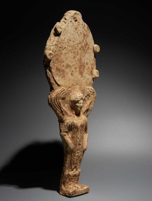 Oud-Grieks Terracotta Votieve spiegel. Vijfde eeuw voor, Verzamelen, Mineralen en Fossielen