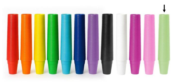 Set van 100 gekleurde feestbekers (appelgroen), Doe-het-zelf en Verbouw, Gereedschap | Handgereedschap, Nieuw, Ophalen of Verzenden