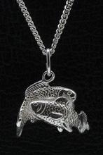 Zilveren Sterrenbeeld Vissen ketting hanger - groot, Verzenden, Nieuw