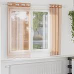 vidaXL Gordijnen voile met doorvoertules 2 st terracotta, Huis en Inrichting, Verzenden, Nieuw, Bruin