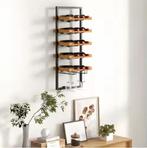 Wand Wijnrek 5-Lagen – Met Glashouder en Ruimte 15 Flessen, Huis en Inrichting, Woonaccessoires | Wijnrekken, Verzenden, Nieuw
