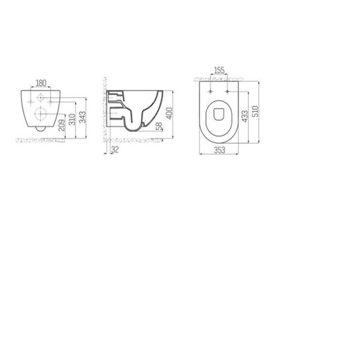 Wandcloset Aquasplash Rimoff Ophang Toilet Zonder Bidet, Doe-het-zelf en Verbouw, Sanitair, Ophalen of Verzenden