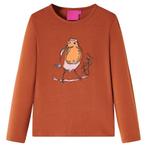 vidaXL Kindershirt met lange mouwen 92 cognackleurig, Verzenden, Nieuw