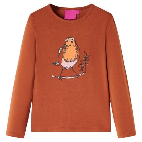 vidaXL Kindershirt met lange mouwen 92 cognackleurig, Kinderen en Baby's, Kinderkleding | Overige, Nieuw, Verzenden
