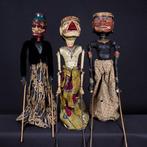 3 Wayang Golèk poppen - Buta Cakil, Dursasana - Java -, Antiek en Kunst
