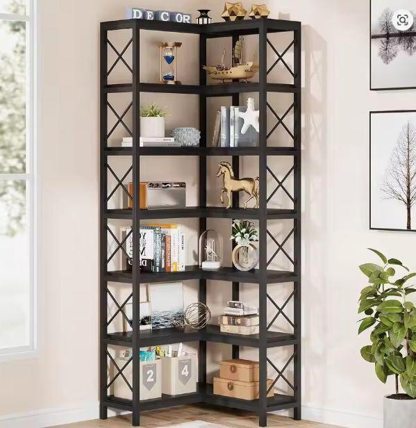 7-Laags Hoekboekenkast Industrieel – 14 Vakken &amp; Metaal, Huis en Inrichting, Keuken | Keukenelementen, Nieuw, Verzenden