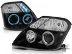 Koplampen Citroen C2 03-08 LED Angel eyes Zwart, Ophalen of Verzenden, Nieuw
