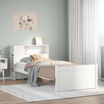 vidaXL Bed met boekenkast zonder matras grenenhout wit, 100 cm, Eenpersoons, Verzenden, Wit