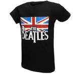 The Beatles Flag Logo Vintage Print T-Shirt - Officiële, Verzenden, Nieuw