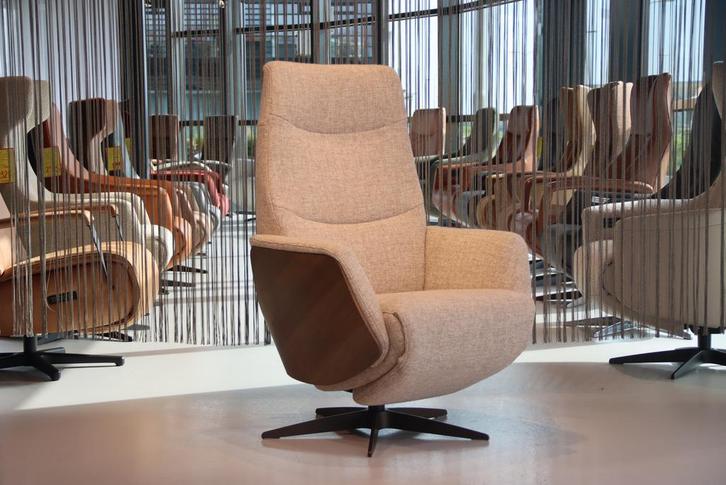 Relaxfauteuil Twice TW-274N ploegstof De Toekomst 3 motoren, Huis en Inrichting, Fauteuils, Nieuw, Hout, Stof, Ophalen of Verzenden