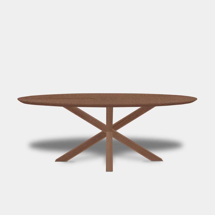 Tafel Ovaal Eikenhout  Matrix Hout  180x90, Huis en Inrichting, Tafels | Eettafels