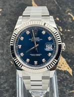 Rolex Datejust 41 - Blue Dial Diamond - 126334 - New 2025, Staal, Polshorloge, Nieuw, Rolex