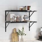 vidaXL Wandschappen 2 st 75x40x3 cm roestvrijstaal zwart, Huis en Inrichting, Woonaccessoires | Wandplanken en Boekenplanken, Verzenden