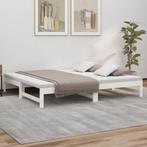 vidaXL Slaapbank uitschuifbaar massief grenenhout wit, 90 cm, Eenpersoons, Verzenden, Wit