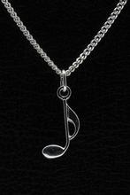 Zilveren Muzieknoot ketting hanger, Sieraden, Tassen en Uiterlijk, Verzenden, Nieuw