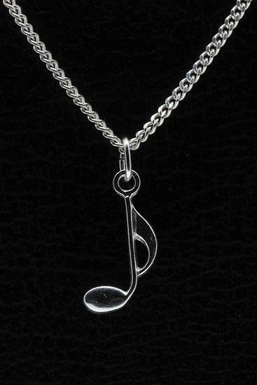 Zilveren Muzieknoot ketting hanger, Sieraden, Tassen en Uiterlijk, Kettinghangers, Verzenden