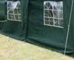 Zijwand Easy Up 5,6 mtr met raam Groen schade met vlekken, Verzenden, Nieuw