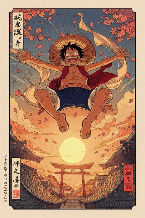 Sato Hageshi - Luffy: Rise of the Sun - One Piece - Signed, Antiek en Kunst, Kunst | Designobjecten