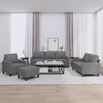 vidaXL 4-delige Loungeset met kussens stof donkergrijs, Huis en Inrichting, Banken | Bankstellen, Verzenden, 150 tot 200 cm, Nieuw