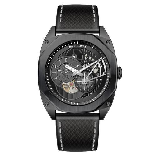 BUGOLINI Noctis - Dubbele Automatische Horloge - Mechanisch, Sieraden, Tassen en Uiterlijk, Horloges | Heren, Leer, Nieuw, Staal