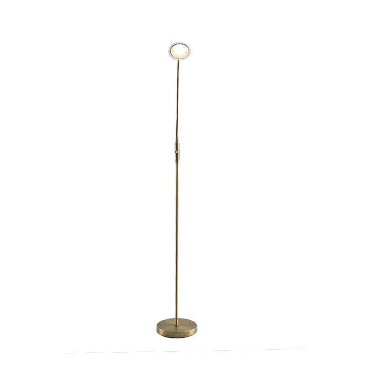 Messing staande leeslamp Salvador, 5w, met draaidimmer, Huis en Inrichting, Lampen | Vloerlampen, Nieuw, Stof, 150 tot 200 cm