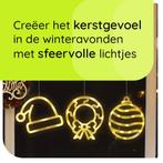 Kerstverlichting Raam Kerstmuts + Kerstkrans + Kerstbal -, Diversen, Kerst, Verzenden, Nieuw