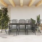 vidaXL 9-delige Tuinset metaalgaas antracietkleurig, Tuin en Terras, Overige materialen, Verzenden, Nieuw, 8 zitplaatsen