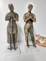 Beeld, boer en boerin - 35 cm - Zamak, Antiek en Kunst