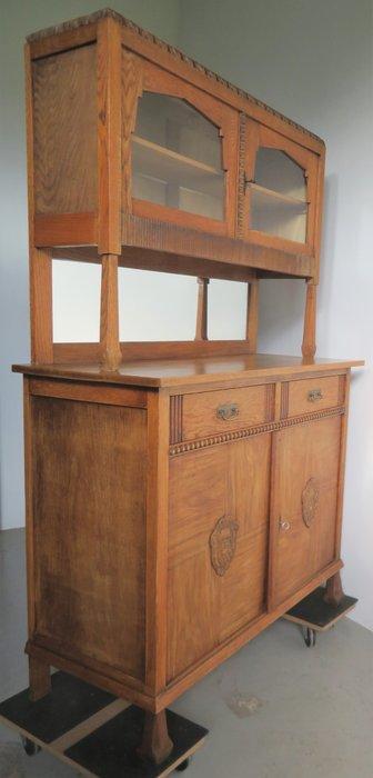 Buffetkast - Eik, Glas, Koper - Bezorging mogelijk, Antiek en Kunst, Kunst | Designobjecten