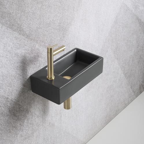 Fonteinset Mia 40.5x20x10.5cm mat antraciet links inclusief, Doe-het-zelf en Verbouw, Sanitair, Verzenden