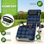 Tuinstoel - Ligstoel - Verstelbaar - Opvouwbaar - Blauw - Ti, Tuin en Terras, Verzenden, Zo goed als nieuw