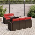 vidaXL 6-delige Loungeset met kussens poly rattan acacia, Tuin en Terras, Tuinsets en Loungesets, Verzenden, Nieuw, Rotan, Loungeset