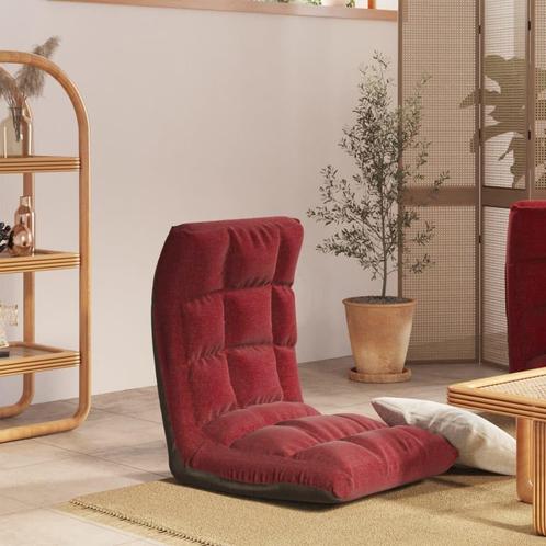vidaXL Vloerstoel inklapbaar stof wijnrood, Huis en Inrichting, Stoelen, Rood, Nieuw, Verzenden