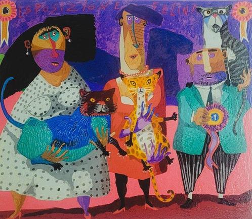 Pino Procopio (1954) - Esposizione felina | Il parrucchiere, Antiek en Kunst, Antiek | Overige Antiek
