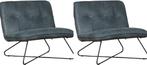 Leren fauteuils zonder armleuning  - Echt leer, Industrieel, Huis en Inrichting, Fauteuils, Nieuw, Ophalen of Verzenden, 75 tot 100 cm