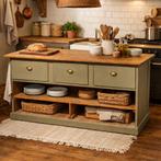 Buffetkast vitrinekast grutterskast teak hout | Herfstactie, Teakhout, Ophalen of Verzenden, Zo goed als nieuw, Met klep(pen)