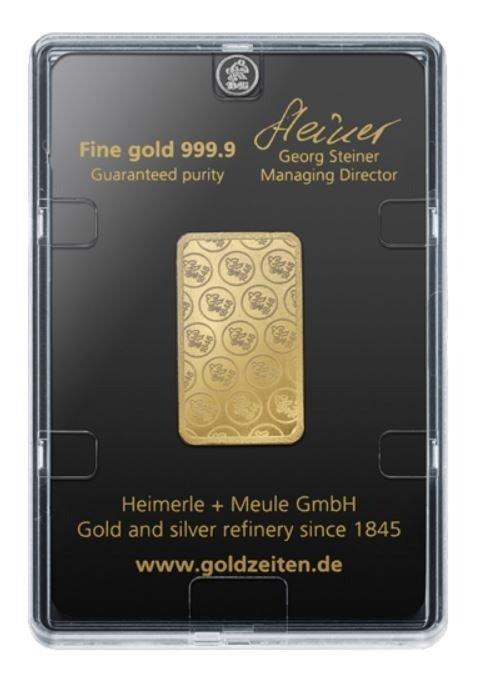 20 gram - Goud .999 - Heimerle + Meule, Germany - Verzegeld, Postzegels en Munten, Edelmetalen en Baren
