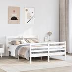 vidaXL Bedframe met hoofdbord massief grenenhout wit 120x190, Huis en Inrichting, Slaapkamer | Bedden, Verzenden, Wit, Nieuw, 190 cm of minder