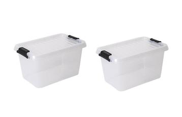 Opbergboxen met deksel 5,5 liter kunststof transparant 30... beschikbaar voor biedingen