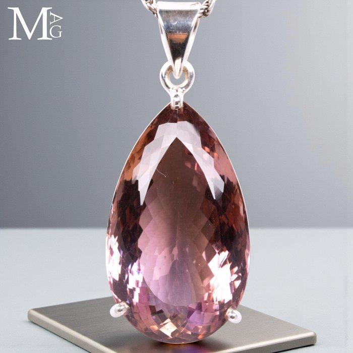 Grote ametreenhanger – geslepen druppelvorm - Hoogte: 50.5, Verzamelen, Mineralen en Fossielen