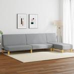 vidaXL 2-delige Loungeset stof lichtgrijs, Huis en Inrichting, Banken | Bankstellen, Verzenden, Nieuw, Vierpersoons of meer, Stof